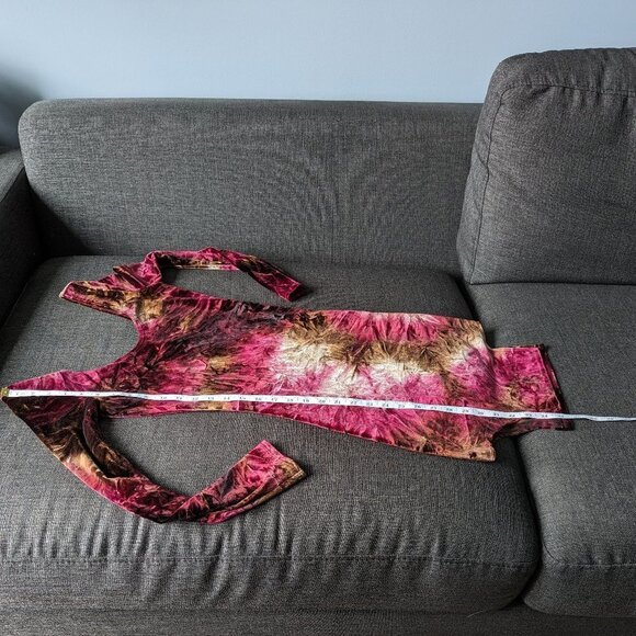 Rare Michelle Uberreste Crushed Velvet / Velour Long Sleeve Dress - Picture 8 of 9